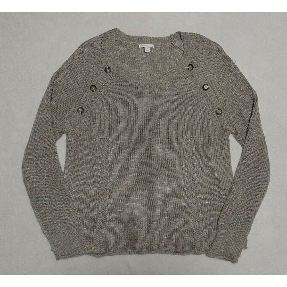 Est 1946 Tight Knit Sweater Womens XL Long Sleeves Pull Over Button Accents